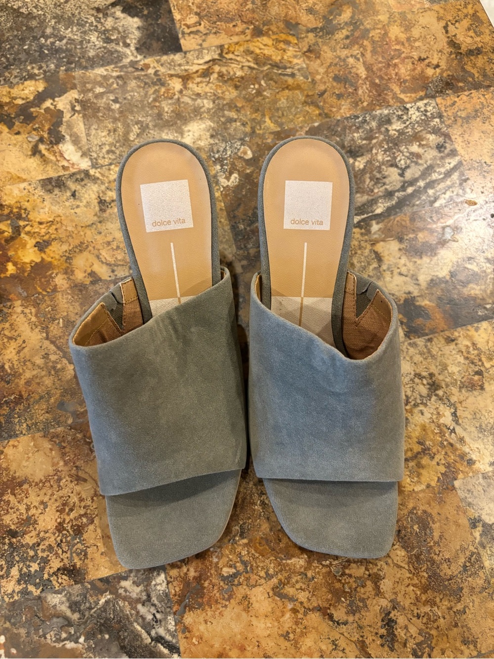 Dolce Vita Women's Light Gray Suede Slide Mules